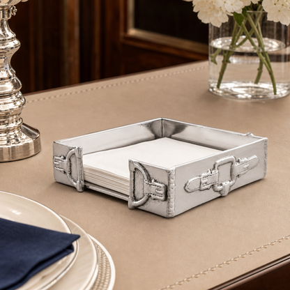 Arthur Court Designs - Equestrian Snaffle Accent Cocktail Napkin Box