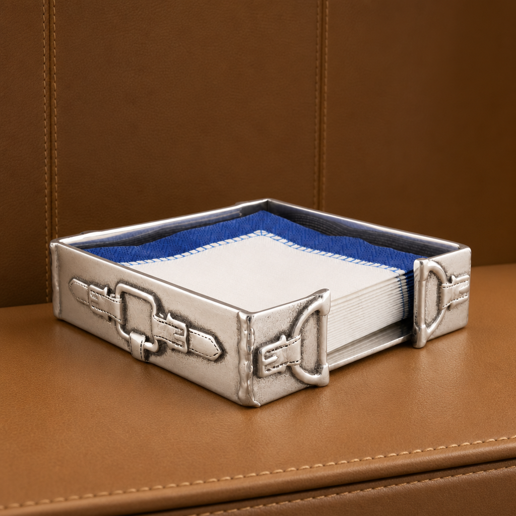 Arthur Court Designs - Equestrian Snaffle Accent Cocktail Napkin Box