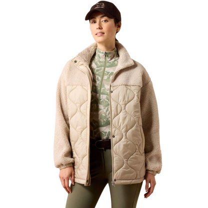 Ariat Women's Sherpuff Jacket model view in Chateau Grey