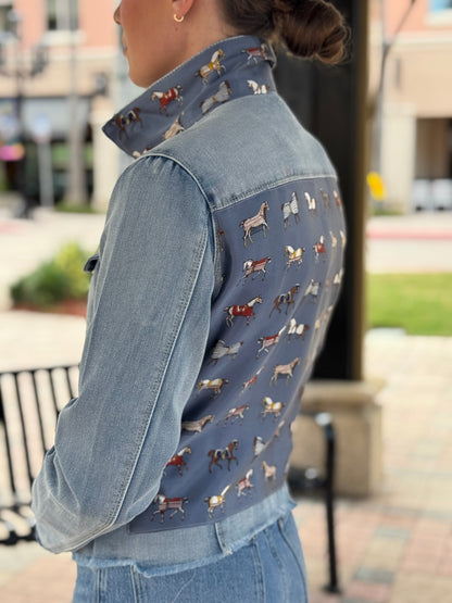 The Light Denim Jacket / Equine Elegance  / Slate Blue