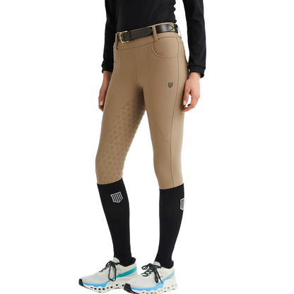 Maya Delorez Women's Half Seat Compression Breeches-Beige-Front  View