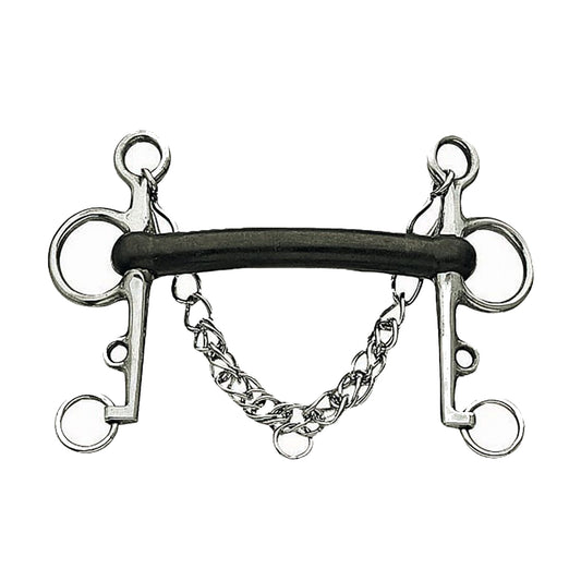 Korsteel Hard Rubber Mullen Mouth Pelham Bit