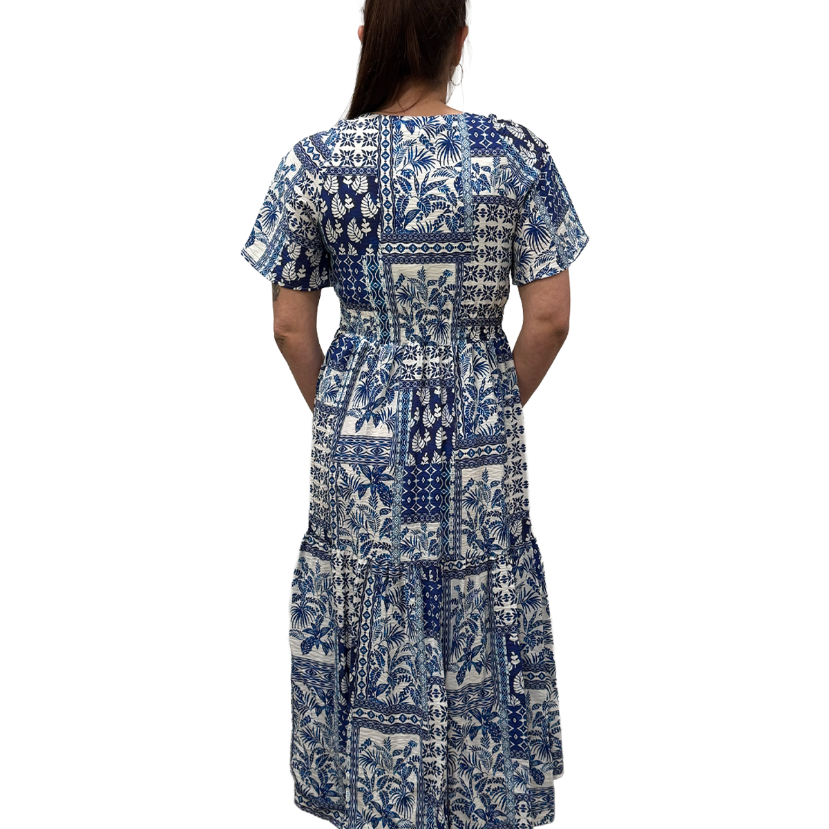 Welligogs Women's Daphne Blue Palm Dress