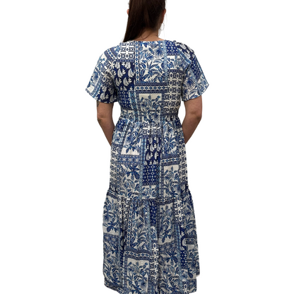 Welligogs Women's Daphne Blue Palm Dress