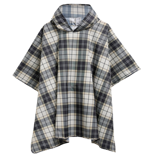 Barbour Portree Tartan Poncho, Light Birchwood. front view