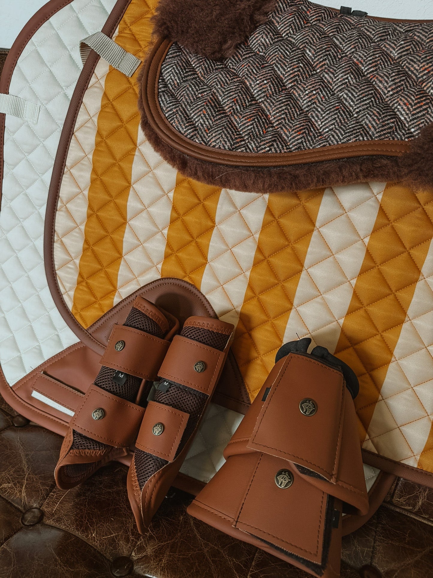 Sixteen Cypress  Neoprene Bell Boots, Cognac