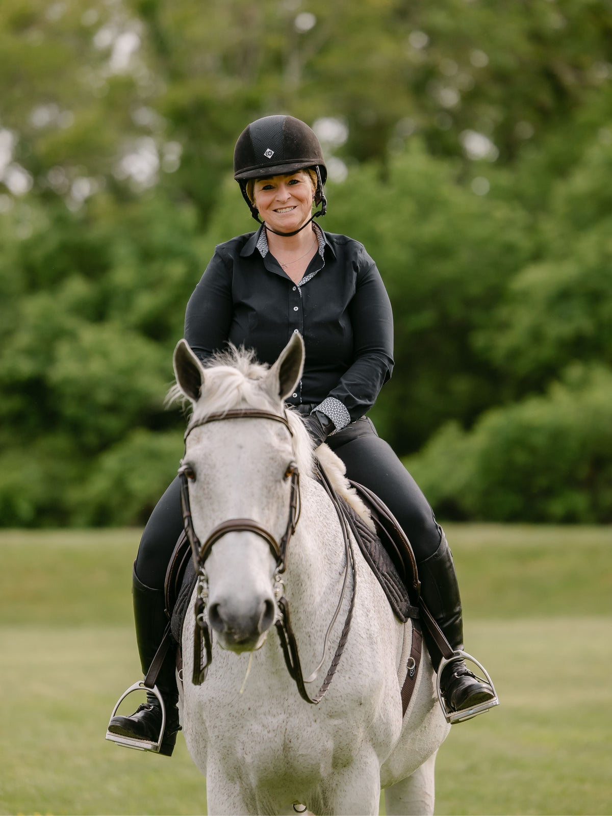 Essex Classics Ladies Dora II Schooling Shirt - Black with Bit by Bit Trim