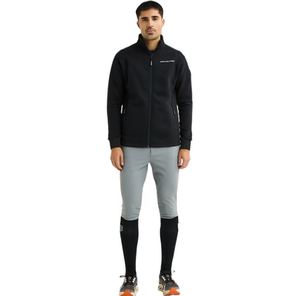 Maya Delorez Men's Zip-up Sweater-Black-Front View