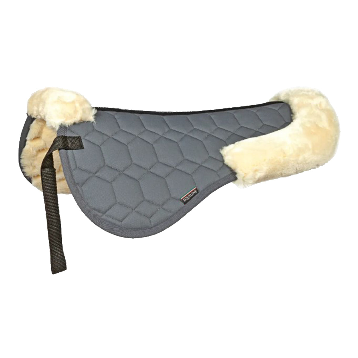 Woolous Genuine Sheepskin Half Pad For English Saddles - Lambskin Lined Saddle Pad (Beige & Black)