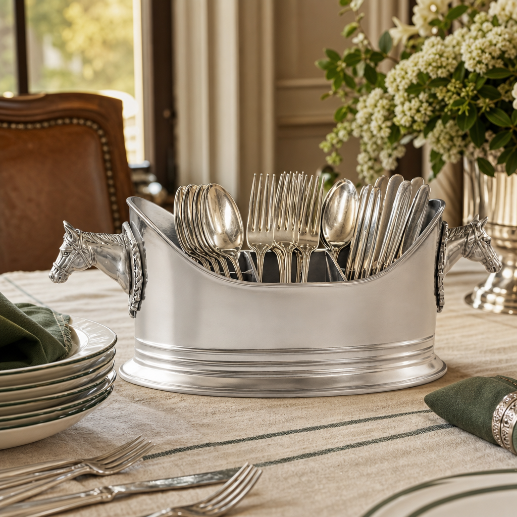 Arthur Court Designs - Horse Head Silverware Caddy