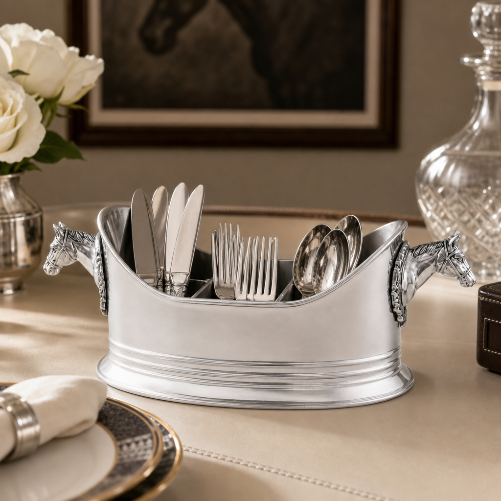 Arthur Court Designs - Horse Head Silverware Caddy