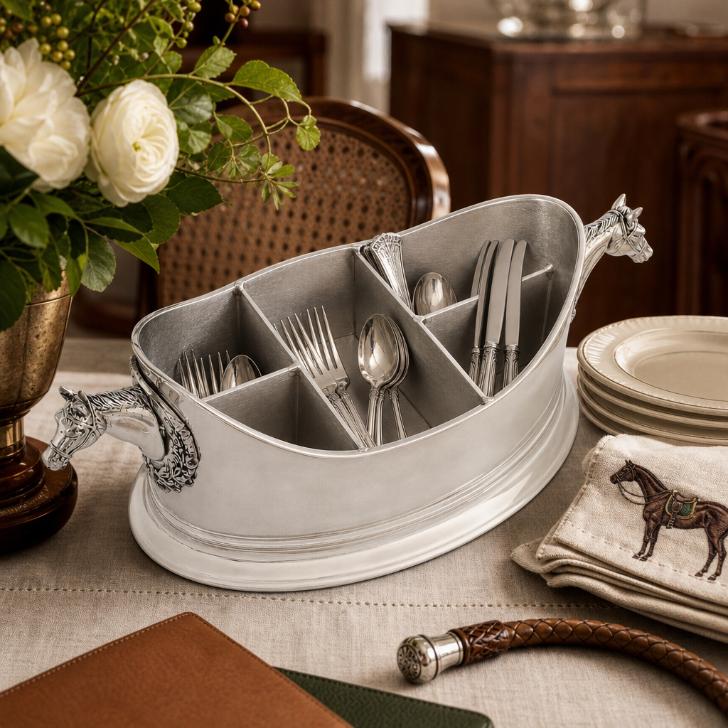 Arthur Court Designs - Horse Head Silverware Caddy
