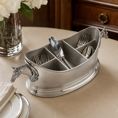 Arthur Court Designs - Horse Head Silverware Caddy
