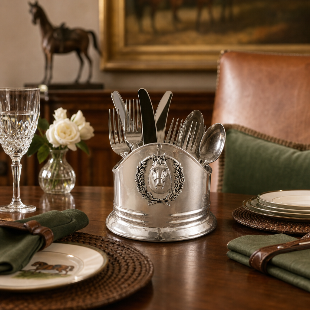 Arthur Court Designs - Horse Head Silverware Caddy