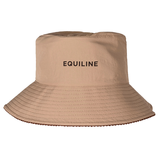Equiline EQREV Reversible Corduroy Bucket Hat in brown - corduroy side view