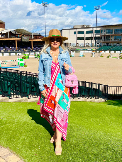 Stacy Bradley Design - Silk Dress - Pink Horse