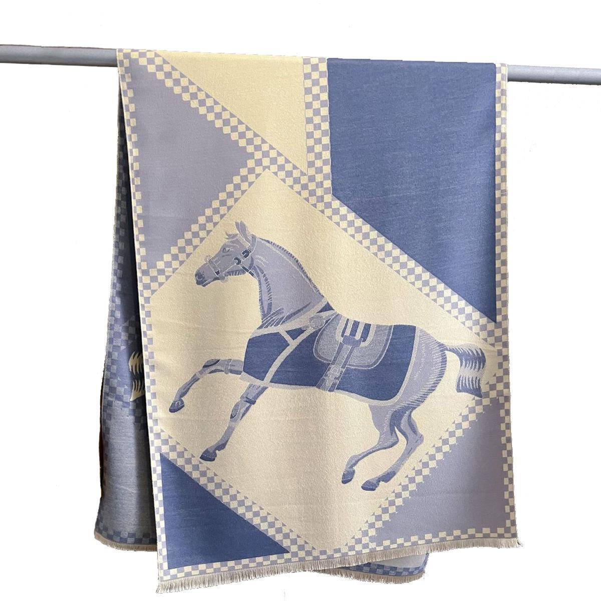 AWST Int'l Horses in Blankets Acrylic Cashmere Scarf | Farm House Tack