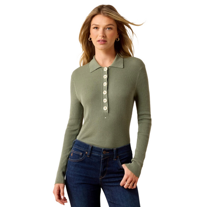 Ariat Women's Winsthorpe Sweater model view in sea spray