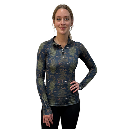 Dapplebay Women's Autumn Toile 1/4 Zip Riding Top