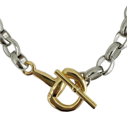 V2 Designs Silver Equestrian Necklace With Snaffle Bit Toggle Clasp