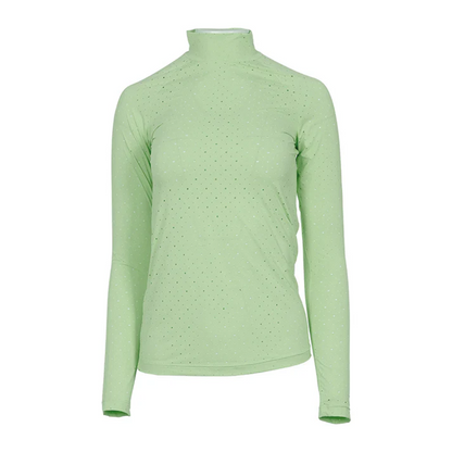 Dapplebay Women's Aircut Mock Neck Long Sleeve Top