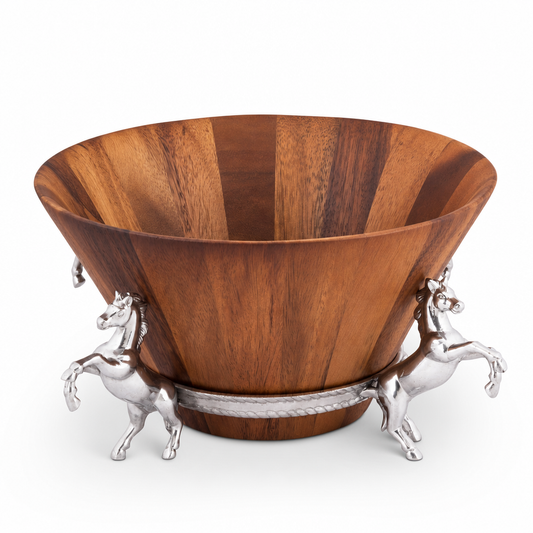 Arthur Court Designs - Horse Wood Tall Salad Bowl