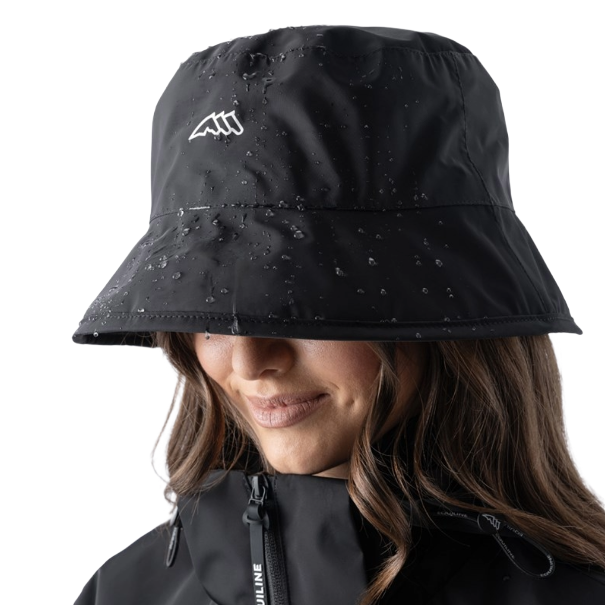 Equiline EQRAINS Waterproof Rain Hat in black - side view