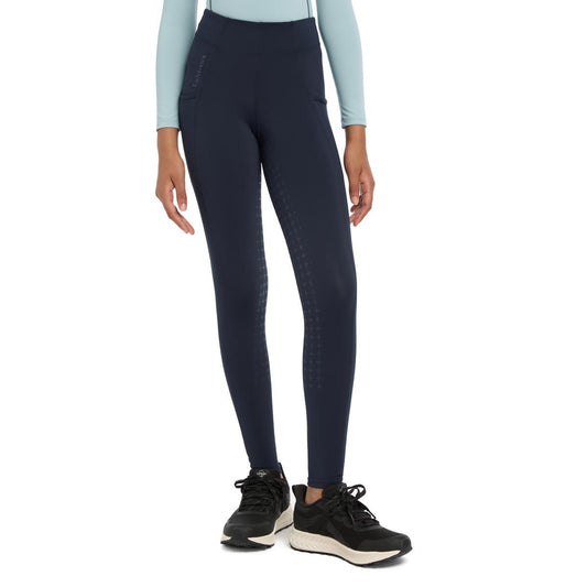 LeMieux Young Rider Orla Pull On Full Seat Tights Model View in Navy