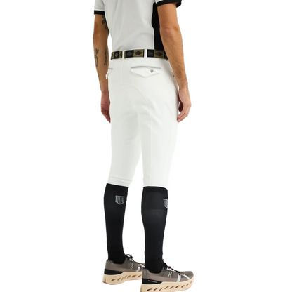 Maya Delorez Men's Half Seat Sport Breeches-White-Back View