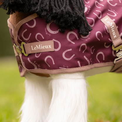 LeMieux Toy Pony Printed Ripstop Rug-Blackberry-Close Up Logo View