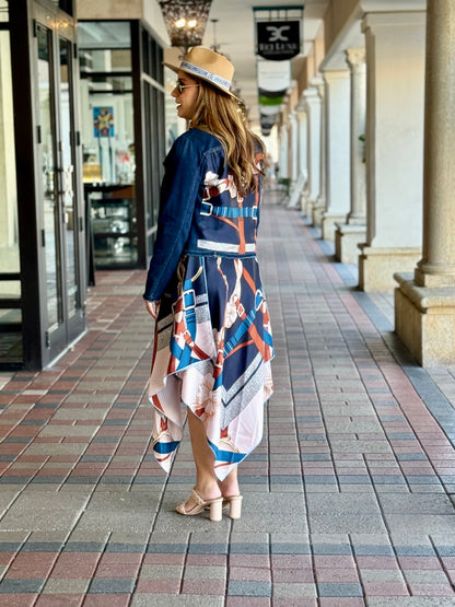 Stacy Bradley Design - Silk Dress - Navy Strap & Buckle