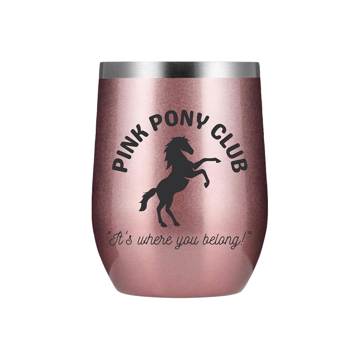 Equine & Design "Pink Pony Club" Wine Tumbler