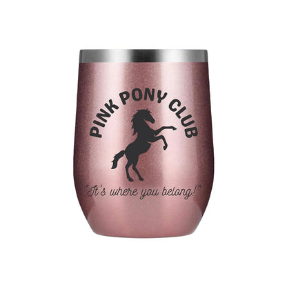 Equine & Design "Pink Pony Club" Wine Tumbler