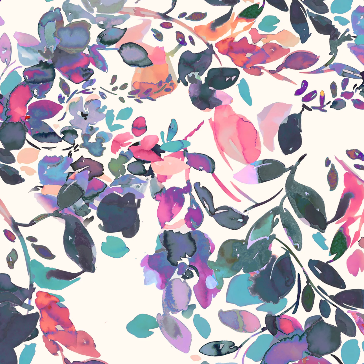 Kastel Long Sleeve Amethyst Watercolor Floral 1/4 Zip