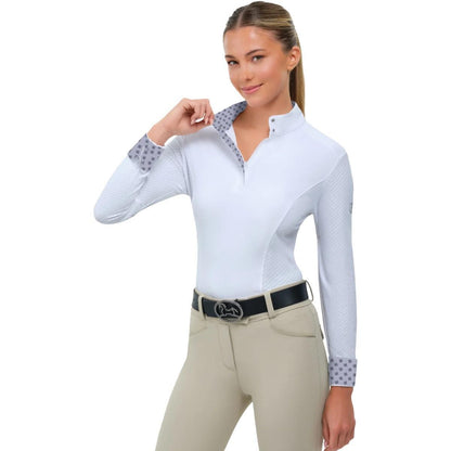 RJ Classics Women's Tori 2.0 Long Sleeve Show Shirt-Horseshoe Floral-Front View