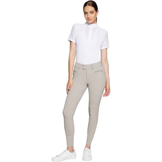 Samshield  Women's Clotilde Knee Patch Breeches Model View in Beige