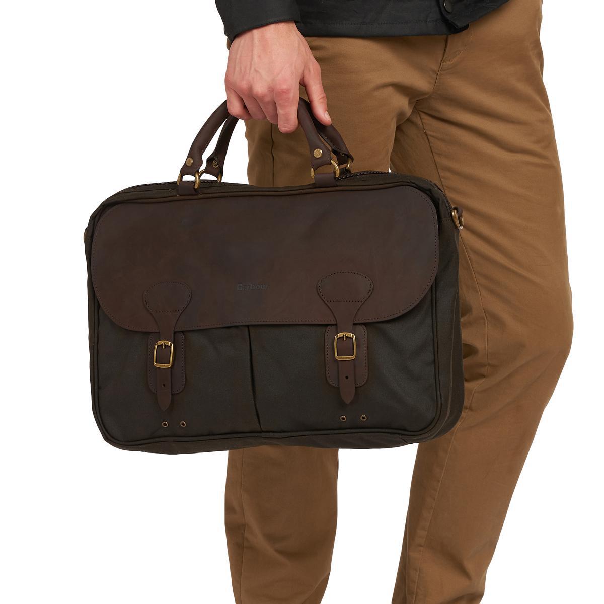 バッグ Barbour Wax Leather Briefcase Barbour Wax Leather Briefcase | Farm House Tack