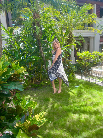 Stacy Bradley Design - Silk Dress - Blue Bit