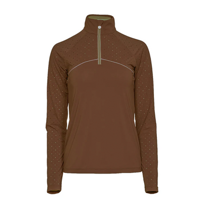 Dapplebay Women's Lady 1/4 Zip Aircut Long Sleeve Riding Top