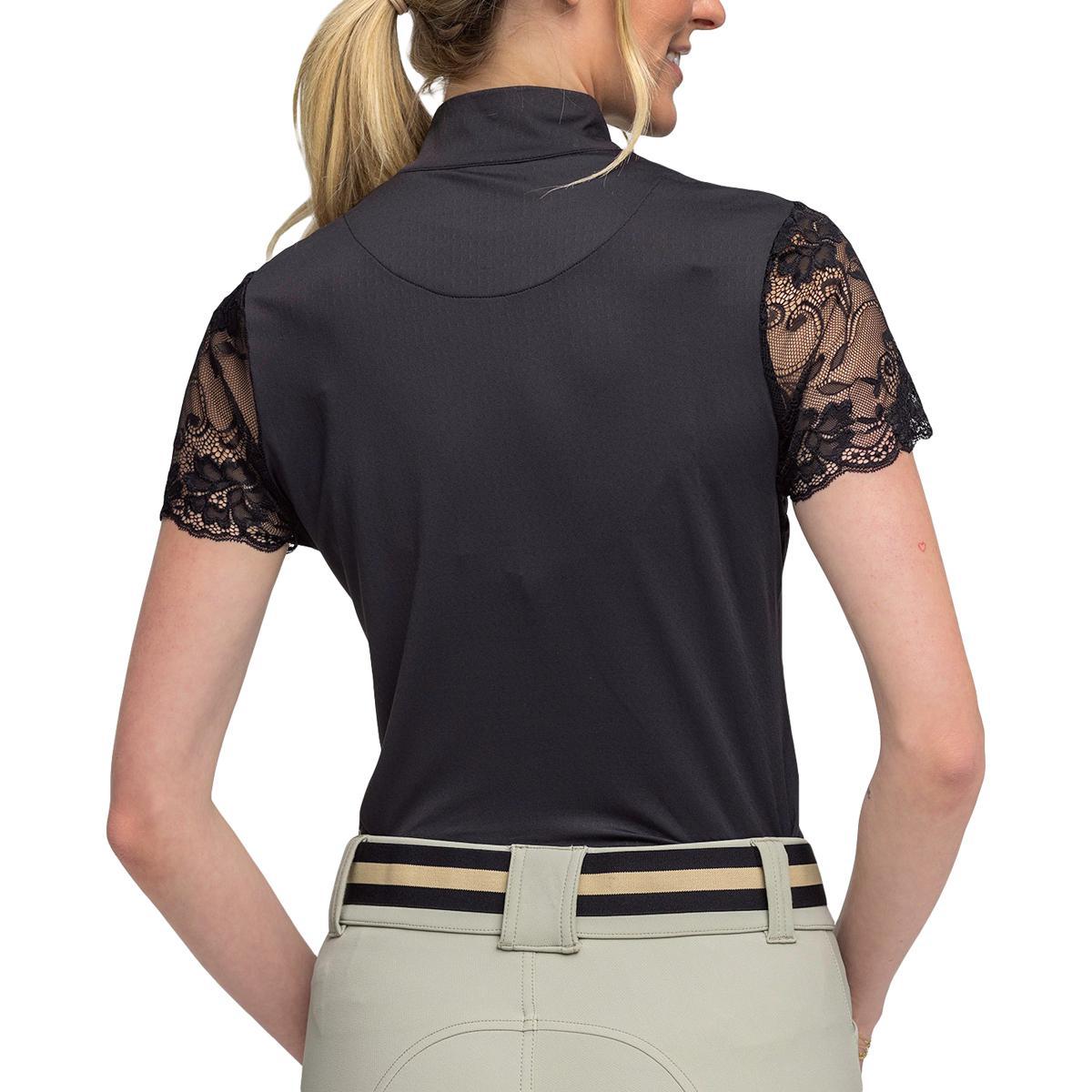 Kastel Galloon Lace Black 1/4 Zip Shirt