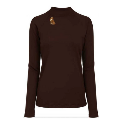 Dapplebay Women's Heirloom Mock Neck-dark bay-front view
