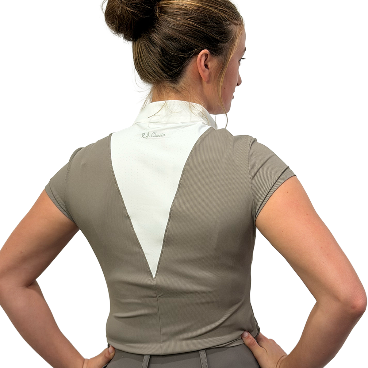 Women's Celeste Short Sleeve Show Shirt - Taupe - Back View