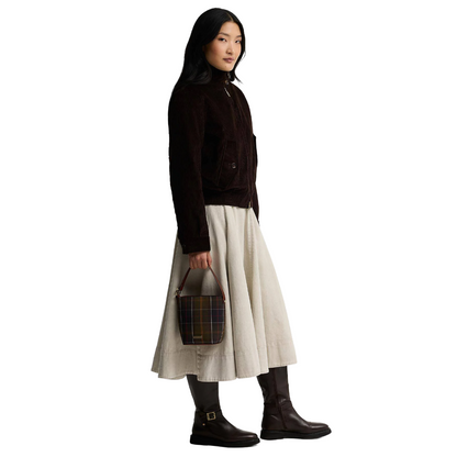 Barbour Cedar Mini Tartan Bucket Bag, Classic Tartan, model view