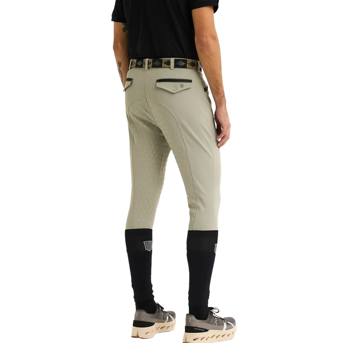 Maya Delorez Men's Half Seat Sport Breeches-Light Beige-Back View