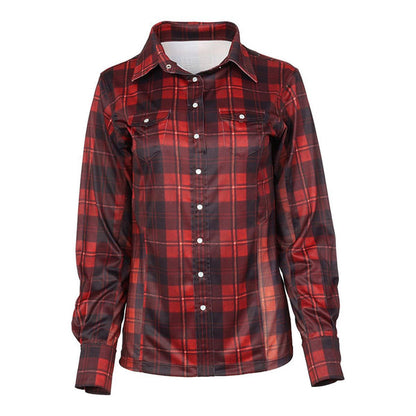 Dapplebay Women's Holiday Plaid Western Top