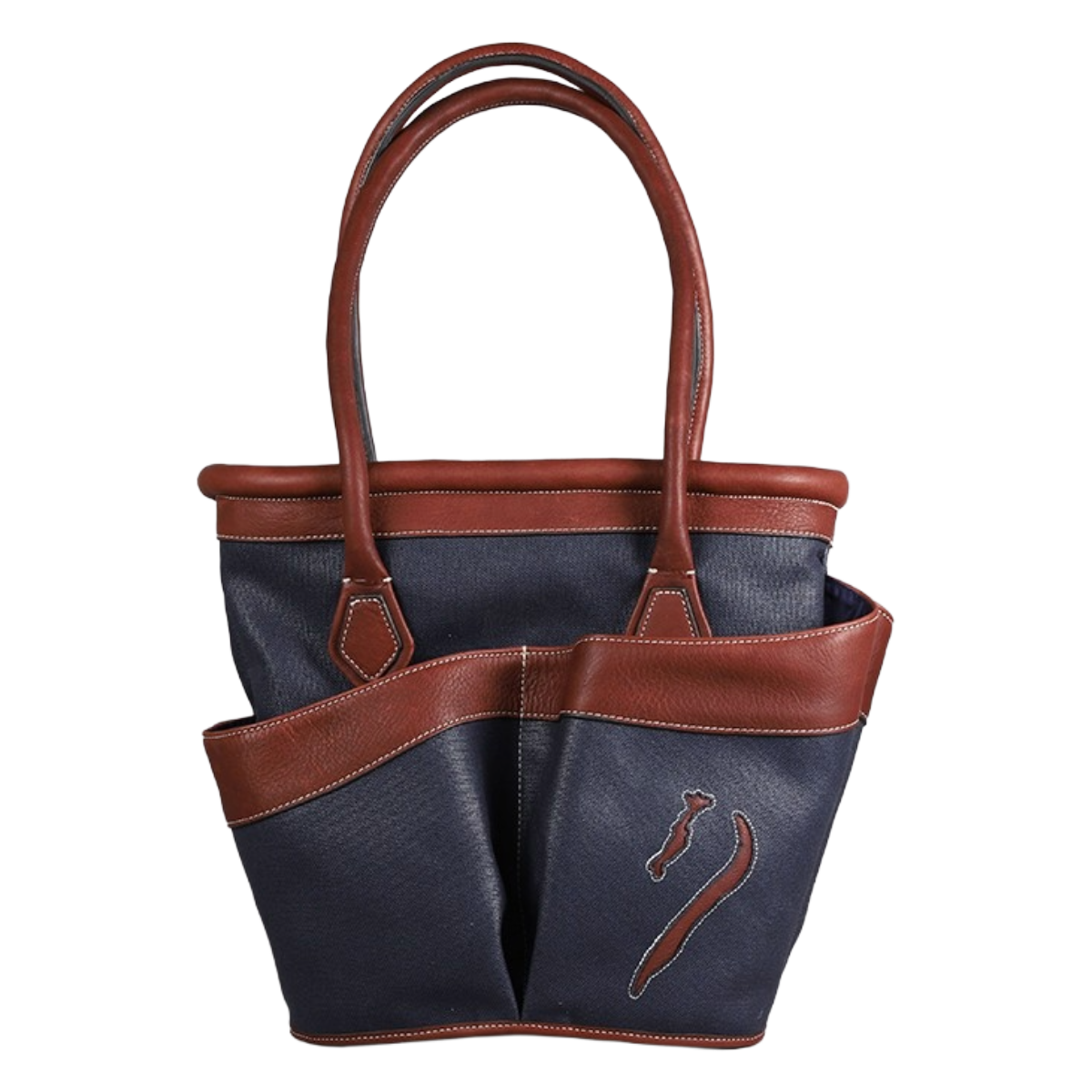 Antares Oliva Grooming Bag - Chestnut/Navy - Front View