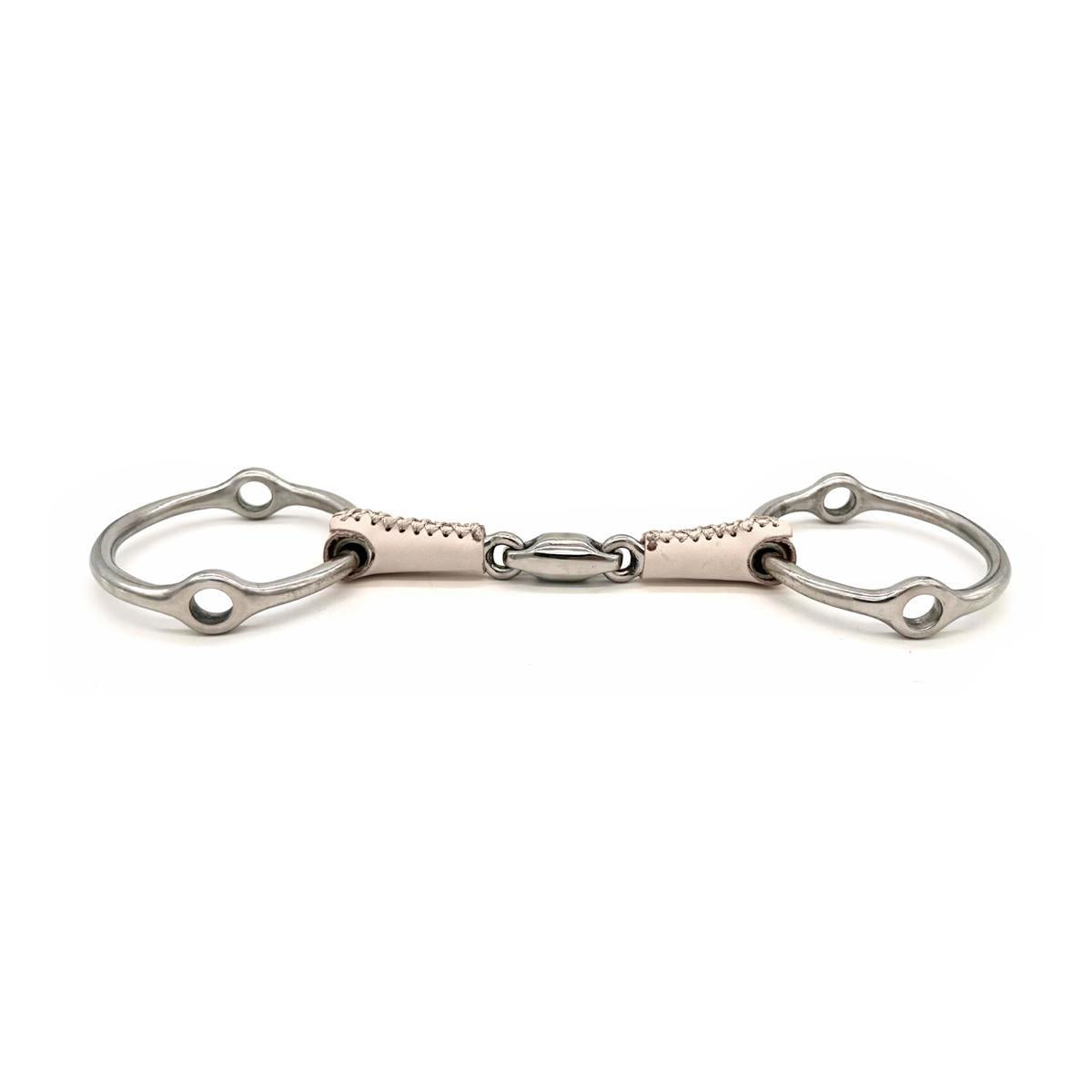 Jake Adams Double Jointed Leather Covered Loose Ring Gag Bit