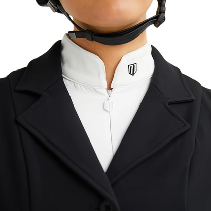 Maya Delorez Women's Show Jacket-Black-Front Collar View