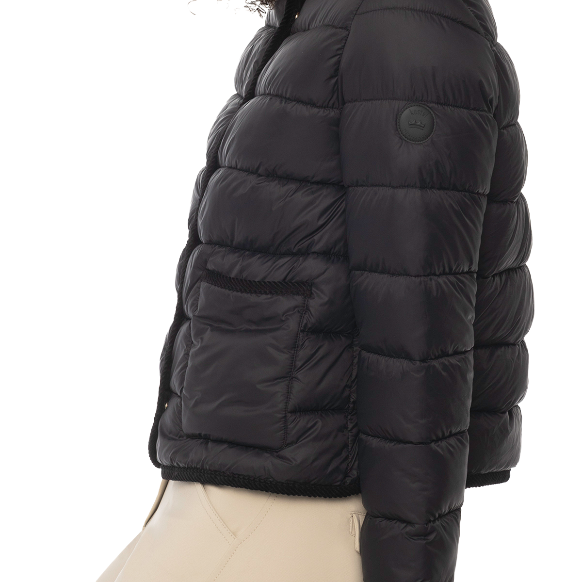 Kastel Women's Quilted Button-Up Jacket-Black-Side View
