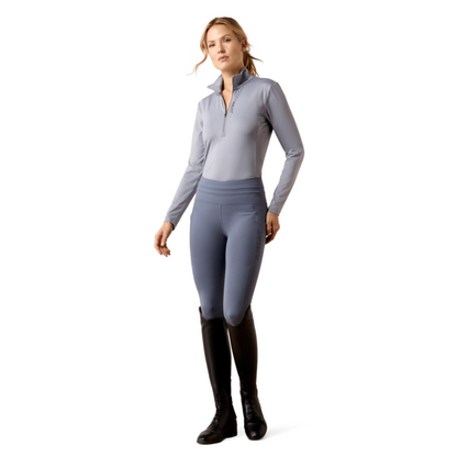 Ariat Women's Lunaveil 1/2 Zip Baselayer- Quick silver- full view